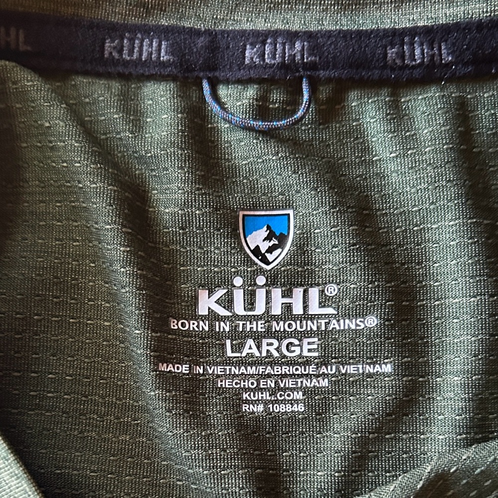 KUHL Engineered Krew T Shirt Mens Size Large Green Performance Athletic Vented - Picture 2 of 5